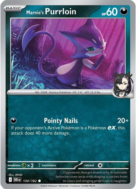 Pokemon Marnie's Purrloin 130/182 Destined Rivals
