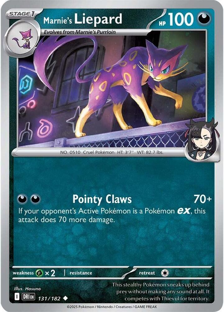Pokemon Marnie's Liepard 131/182 Destined Rivals