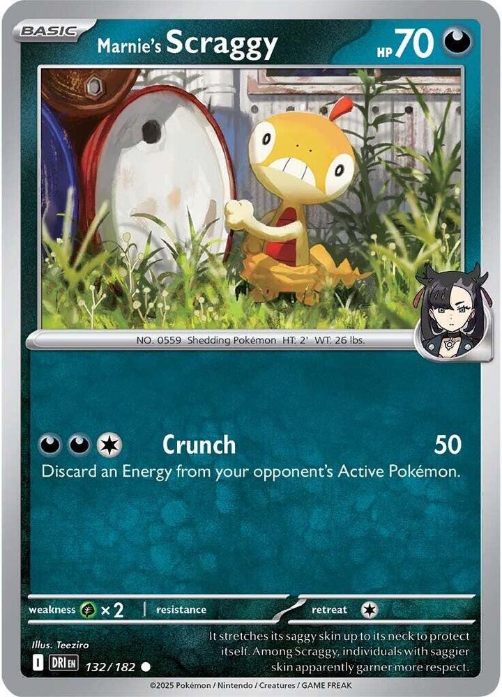 Pokemon Marnie's Scraggy 132/182 Destined Rivals