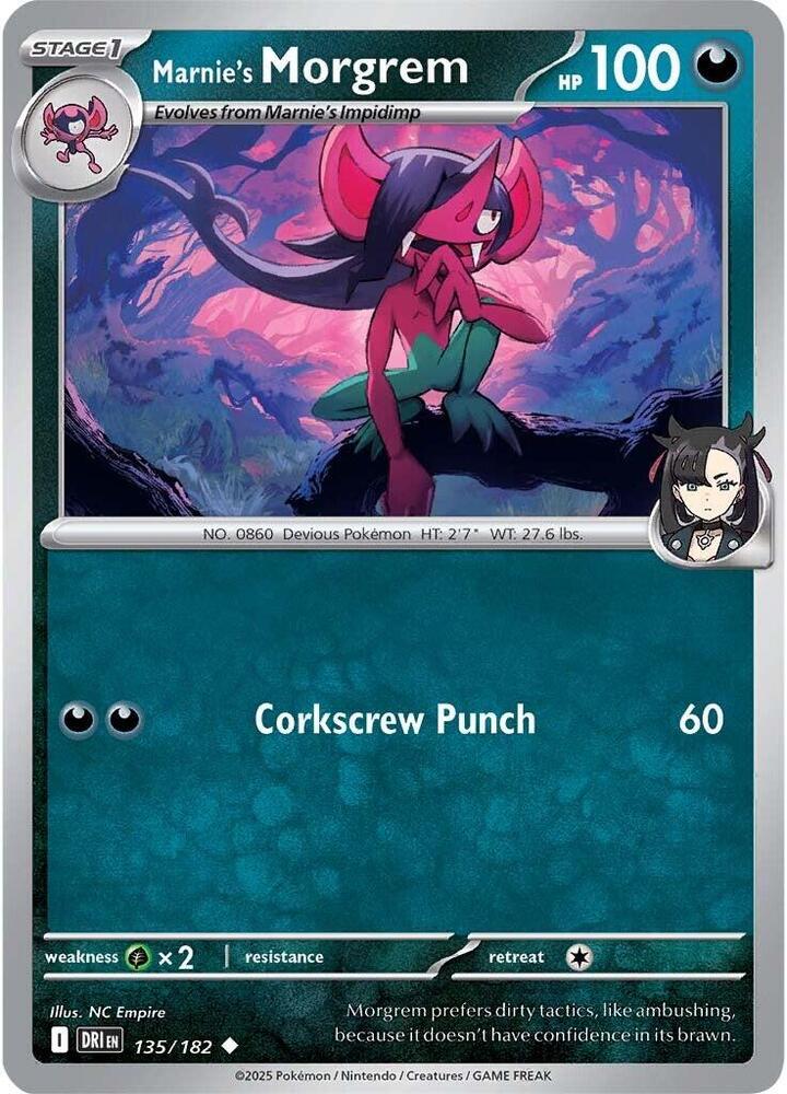 Pokemon Marnie's Morgrem 135/182 Destined Rivals