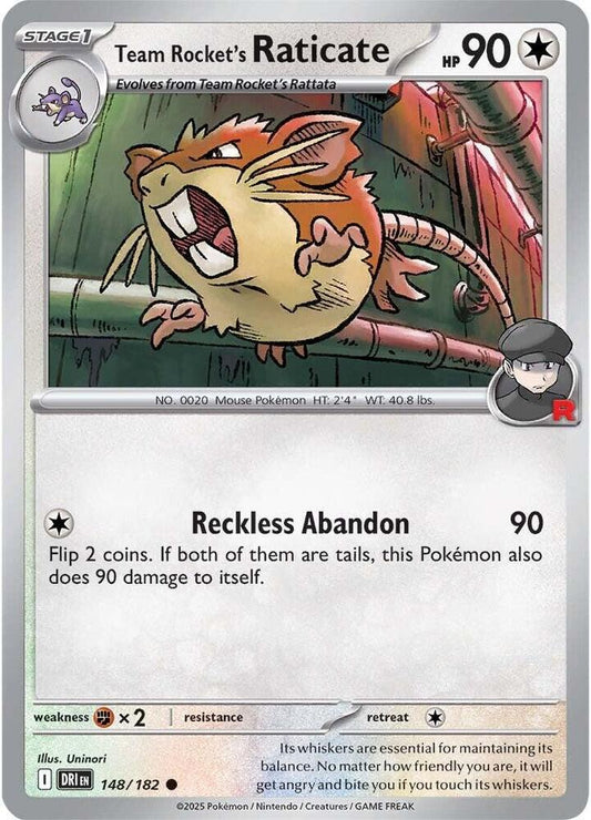 Pokemon Team Rocket's Raticate 148/182 Destined Rivals
