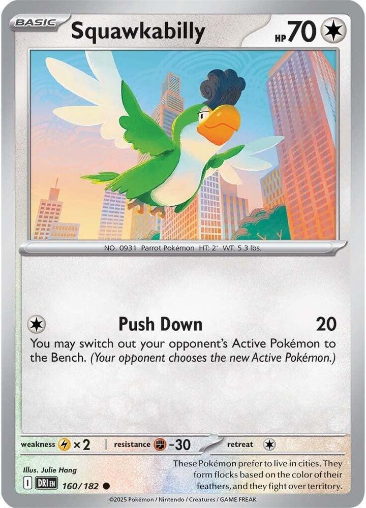 Pokemon Squawkabilly 160/182 Destined Rivals