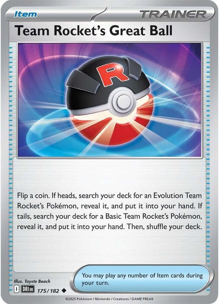 Pokemon Team Rocket's Great Ball 175/182 Destined Rivals