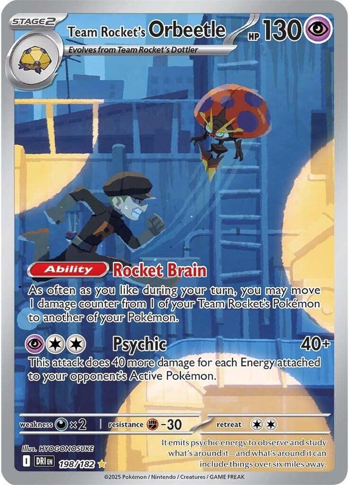 Pokemon Team Rocket's Orbeetle 198/182 Destined Rivals