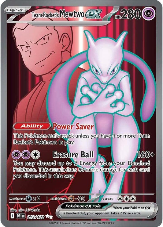 Pokemon Team Rocket's Mewtwo ex 213/182 Destined Rivals