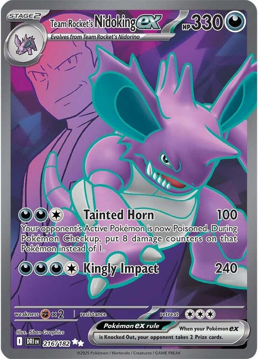 Pokemon Team Rocket's Nidoking ex 216/182 Destined Rivals