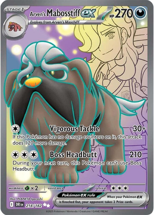 Pokemon Arven's Mabosstiff ex 218/182 Destined Rivals