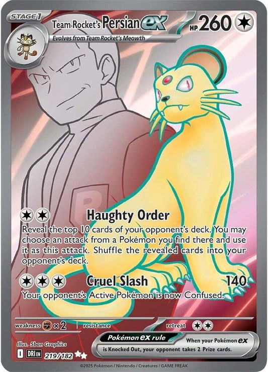 Pokemon Team Rocket's Persian ex 219/182 Destined Rivals
