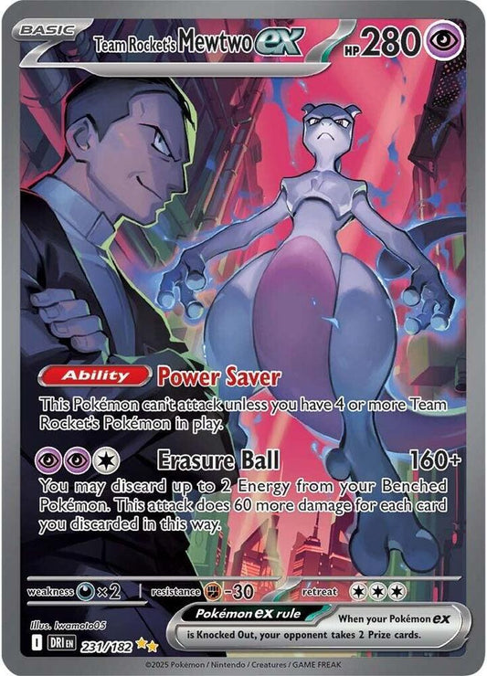 Pokemon Team Rocket's Mewtwo ex 231/182 Destined Rivals