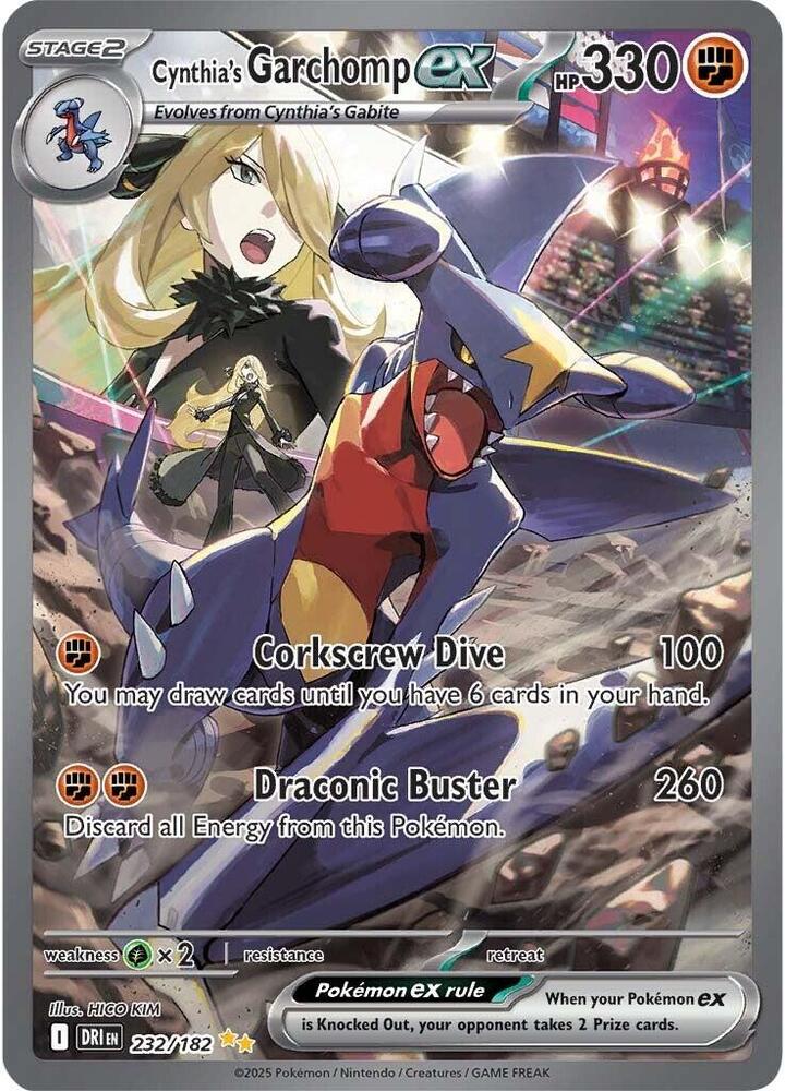 Pokemon Cynthia's Garchomp ex 232/182 Destined Rivals