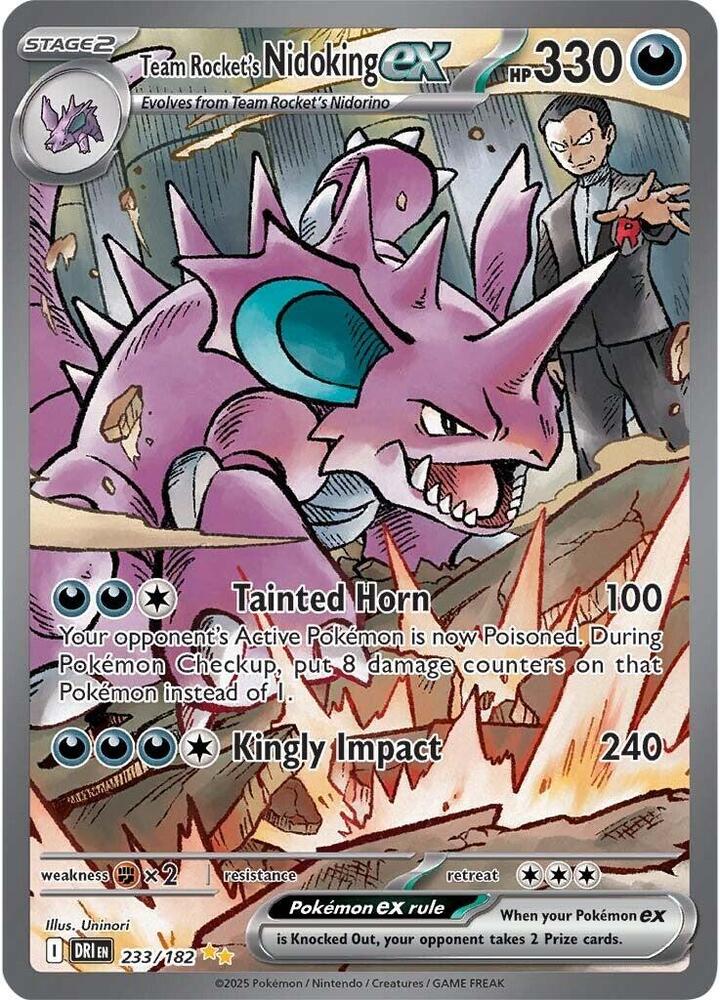 Pokemon Team Rocket's Nidoking ex 233/182 Destined Rivals