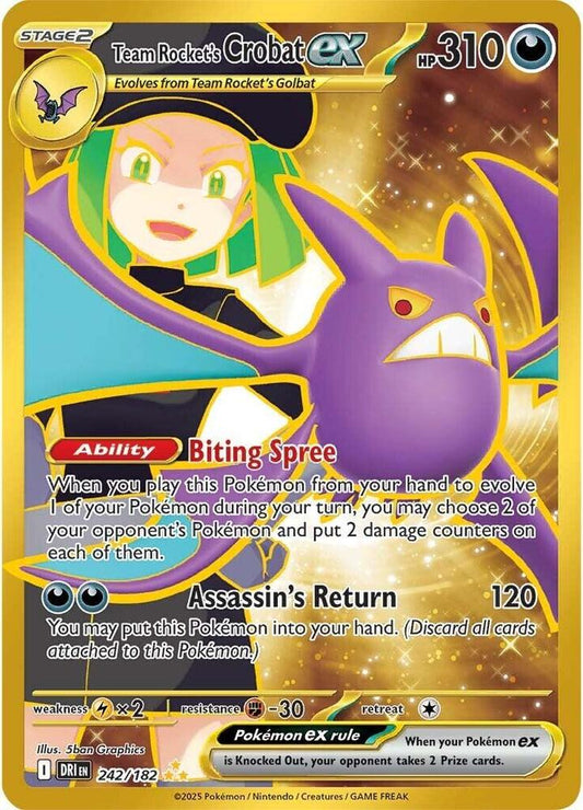 Pokemon Team Rocket's Crobat ex 242/182 Destined Rivals