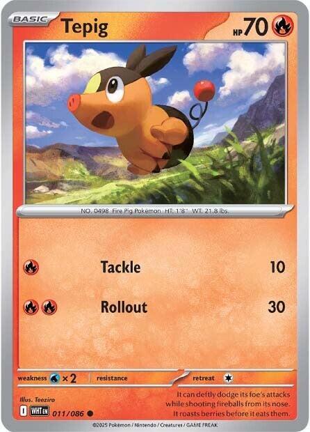 Pokemon Tepig 11/86 White Flare