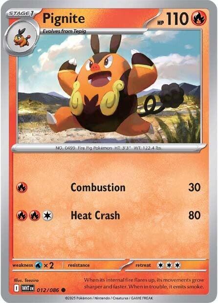 Pokemon Pignite (Poké Ball) 12/86 White Flare