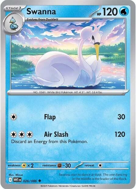 Pokemon Swanna 26/86 White Flare