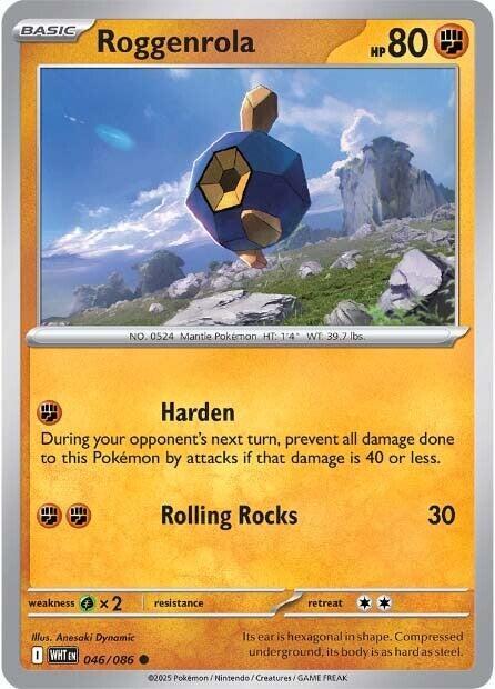 Pokemon Roggenrola (Master Ball) 46/86 White Flare