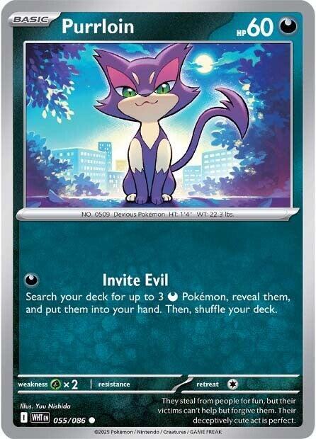 Pokemon Purrloin (Poké Ball) 55/86 White Flare