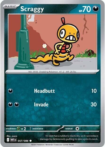 Pokemon Scraggy (Master Ball) 57/86 White Flare