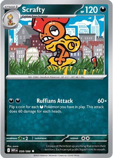 Pokemon Scrafty 58/86 White Flare