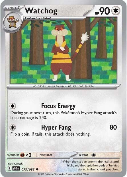 Pokemon Watchog (Poké Ball) 73/86 White Flare