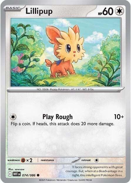 Pokemon Lillipup 74/86 White Flare