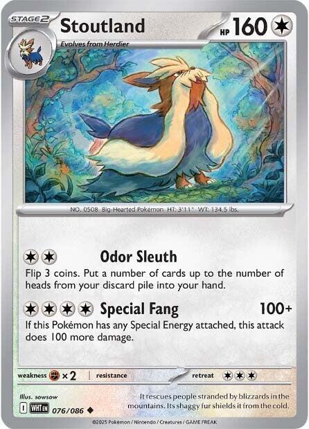 Pokemon Stoutland (Master Ball) 76/86 White Flare
