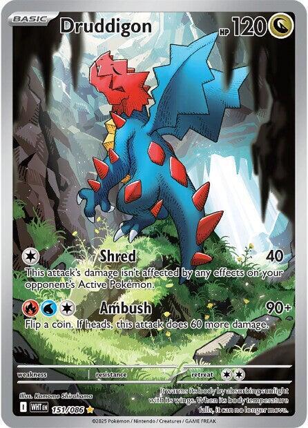 Pokemon Druddigon 151/86 White Flare