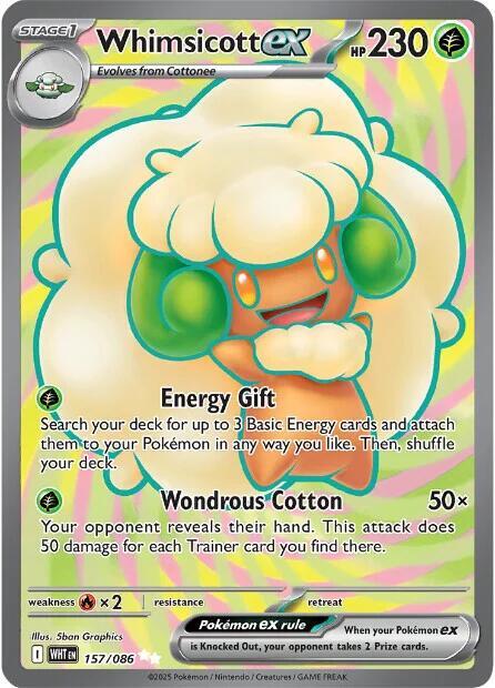 Pokemon Whimsicott ex 157/86 White Flare