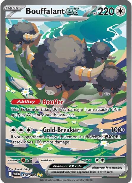 Pokemon Bouffalant ex 170/86 White Flare