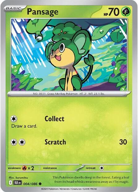 Pokemon Pansage 4/86 Black Bolt