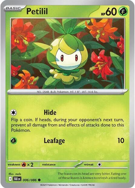 Pokemon Petilil (Master Ball) 6/86 Black Bolt