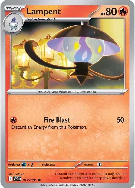 Pokemon Lampent (Poké Ball) 17/86 White Flare