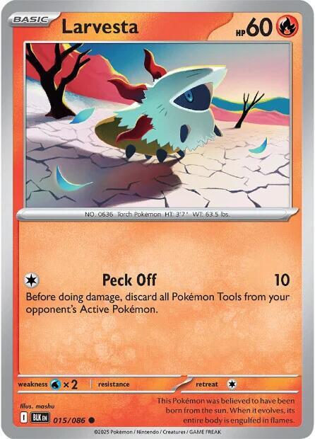 Pokemon Larvesta (Master Ball) 15/86 Black Bolt