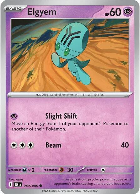 Pokemon Elgyem (Master Ball) 40/86 Black Bolt