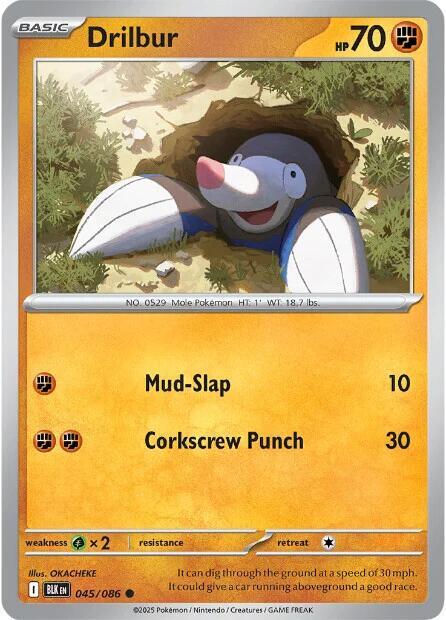 Pokemon Drilbur 45/86 Black Bolt