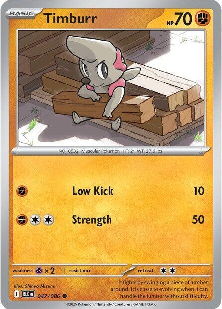 Pokemon Timburr (Poké Ball) 47/86 Black Bolt