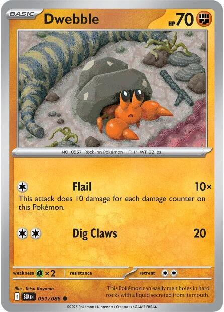 Pokemon Dwebble (Master Ball) 51/86 Black Bolt