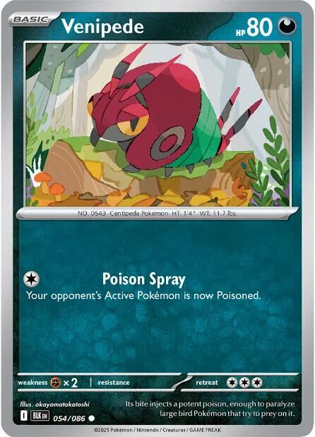 Pokemon Venipede 54/86 Black Bolt