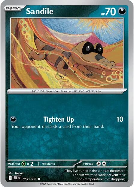 Pokemon Sandile (Master Ball) 57/86 Black Bolt