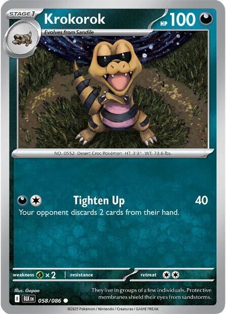 Pokemon Krokorok (Poké Ball) 58/86 Black Bolt