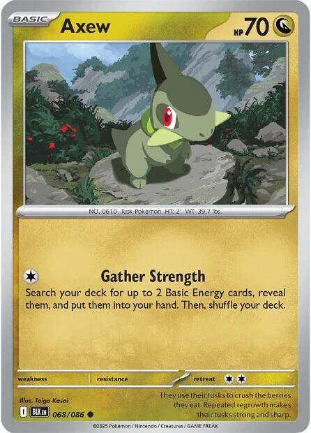 Pokemon Axew 68/86 Black Bolt