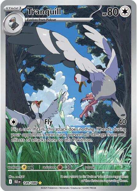 Pokemon Tranquill 149/86 Black Bolt