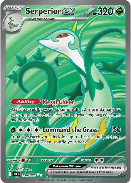 Pokemon Serperior Ex 156/086 Black Bolt