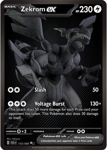 Pokemon Zekrom ex 172/86 Black Bolt