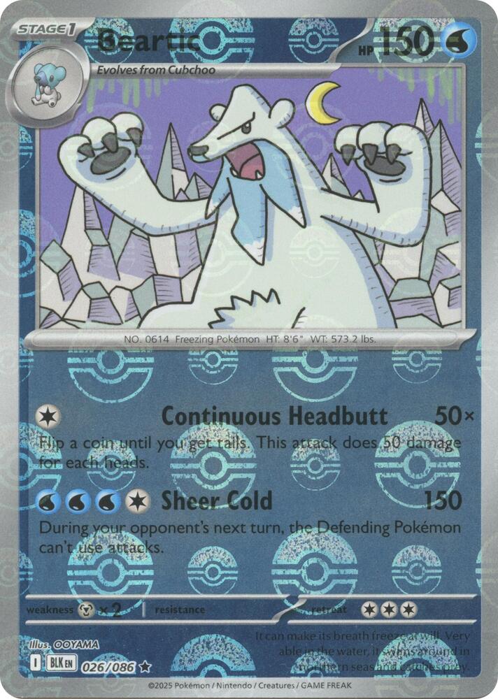 Pokemon Beartic (Poké Ball) 26/86 Black Bolt