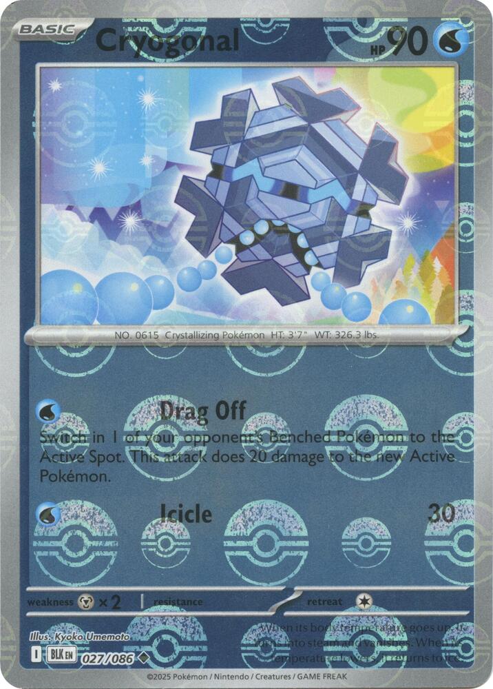 Pokemon Cryogonal (Poké Ball) 27/86 Black Bolt