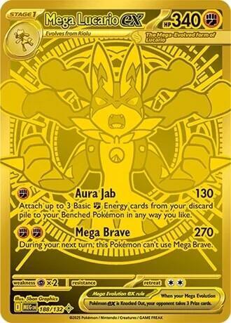 Pokemon Mega Lucario ex 188/188 Mega Evolution