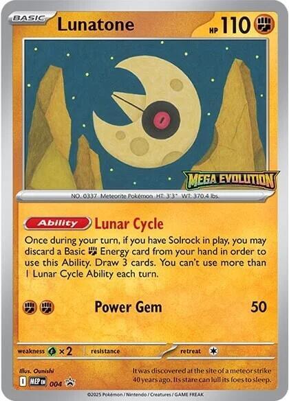 Pokemon Lunatone MEP004 Mega Evolution Promos