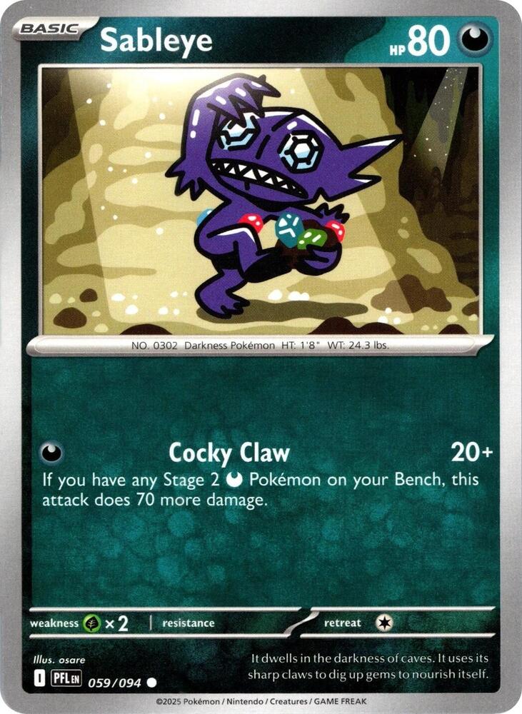Pokemon Sableye 059/094 Phantasmal Flames