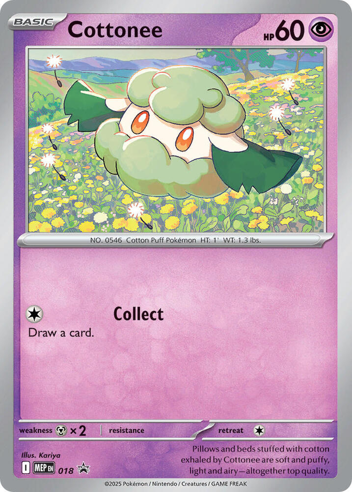 Pokemon Cottonee MEP18 Cosmos Holo Mega Evolution Promos